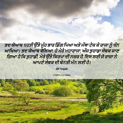 Picture 06 - 2 ਸਮੂਏਲ 14:22 PANIRV - ਤਦ ਯੋਆਬ ਧਰਤੀ ਉੱਤੇ - Bible Verse Picture