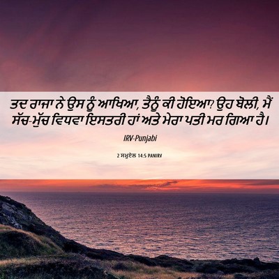 Picture 06 - 2 ਸਮੂਏਲ 14:5 PANIRV - ਤਦ ਰਾਜਾ ਨੇ ਉਸ ਨੂੰ - Bible Verse Picture