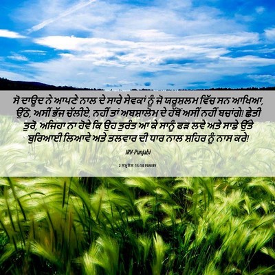 Picture 06 - 2 ਸਮੂਏਲ 15:14 PANIRV - ਸੋ ਦਾਊਦ ਨੇ ਆਪਣੇ ਨਾਲ - Bible Verse Picture