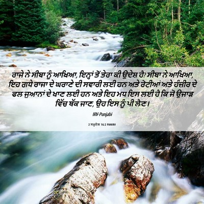 Picture 06 - 2 ਸਮੂਏਲ 16:2 PANIRV - ਰਾਜੇ ਨੇ ਸੀਬਾ ਨੂੰ - Bible Verse Picture
