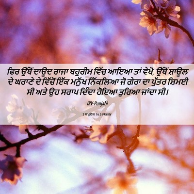 Picture 06 - 2 ਸਮੂਏਲ 16:5 PANIRV - ਫਿਰ ਉੱਥੋਂ ਦਾਊਦ - Bible Verse Picture