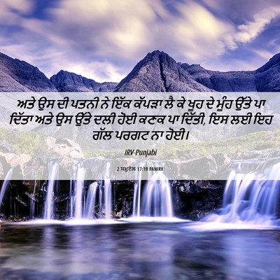 Picture 06 - 2 ਸਮੂਏਲ 17:19 PANIRV - ਅਤੇ ਉਸ ਦੀ ਪਤਨੀ ਨੇ - Bible Verse Picture