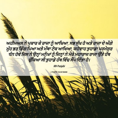 Picture 06 - 2 ਸਮੂਏਲ 18:28 PANIRV - ਅਹੀਮਅਸ ਨੇ ਪੁਕਾਰ ਕੇ - Bible Verse Picture