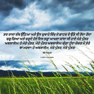 Picture 06 - 2 ਸਮੂਏਲ 18:33 PANIRV - ਤਦ ਰਾਜਾ ਕੰਬ ਉੱਠਿਆ - Bible Verse Picture