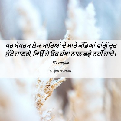 Picture 06 - 2 ਸਮੂਏਲ 23:6 PANIRV - ਪਰ ਬੇਧਰਮ ਲੋਕ - Bible Verse Picture