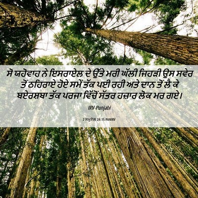 Picture 06 - 2 ਸਮੂਏਲ 24:15 PANIRV - ਸੋ ਯਹੋਵਾਹ ਨੇ - Bible Verse Picture
