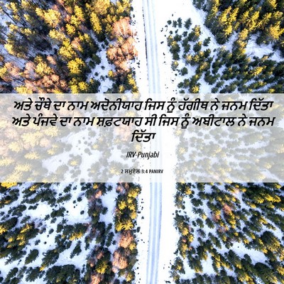 Picture 06 - 2 ਸਮੂਏਲ 3:4 PANIRV - ਅਤੇ ਚੌਥੇ ਦਾ ਨਾਮ - Bible Verse Picture