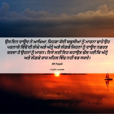 Picture 06 - 2 ਸਮੂਏਲ 5:8 PANIRV - ਉਸ ਦਿਨ ਦਾਊਦ ਨੇ - Bible Verse Picture
