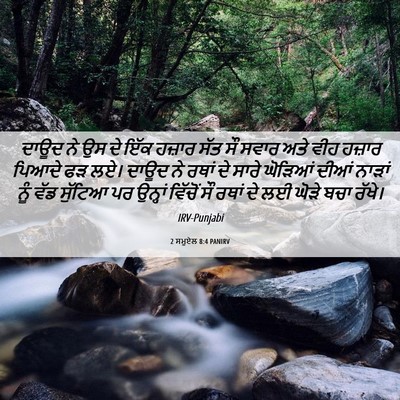 Picture 06 - 2 ਸਮੂਏਲ 8:4 PANIRV - ਦਾਊਦ ਨੇ ਉਸ ਦੇ ਇੱਕ - Bible Verse Picture