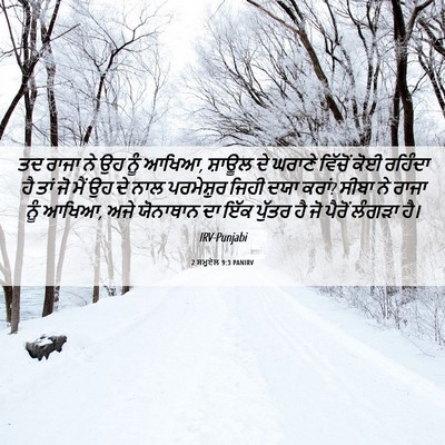 Picture 06 - 2 ਸਮੂਏਲ 9:3 PANIRV - ਤਦ ਰਾਜਾ ਨੇ ਉਹ ਨੂੰ - Bible Verse Picture