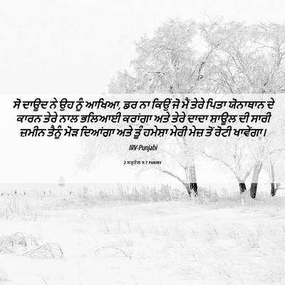 Picture 06 - 2 ਸਮੂਏਲ 9:7 PANIRV - ਸੋ ਦਾਊਦ ਨੇ ਉਹ ਨੂੰ - Bible Verse Picture