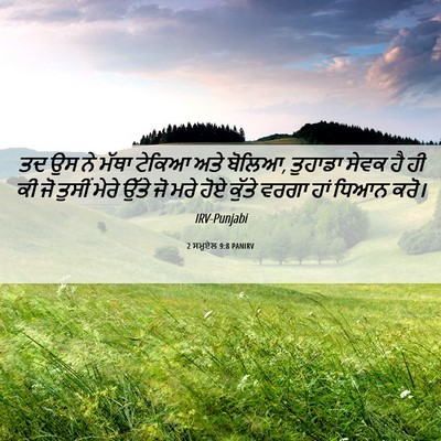 Picture 06 - 2 ਸਮੂਏਲ 9:8 PANIRV - ਤਦ ਉਸ ਨੇ ਮੱਥਾ ਟੇਕਿਆ - Bible Verse Picture