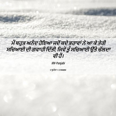 Picture 06 - 3 ਯੂਹੰਨਾ 1:3 PANIRV - ਮੈਂ ਬਹੁਤ ਅਨੰਦ ਹੋਇਆ - Bible Verse Picture