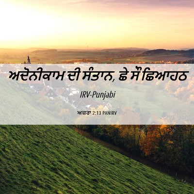 Picture 06 - ਅਜ਼ਰਾ 2:13 PANIRV - ਅਦੋਨੀਕਾਮ ਦੀ ਸੰਤਾਨ, - Bible Verse Picture