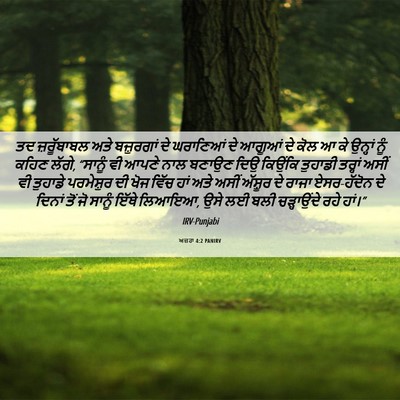 Picture 06 - ਅਜ਼ਰਾ 4:2 PANIRV - ਤਦ ਜ਼ਰੂੱਬਾਬਲ ਅਤੇ - Bible Verse Picture