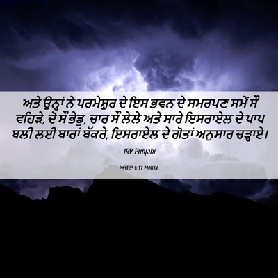 Picture 06 - ਅਜ਼ਰਾ 6:17 PANIRV - ਅਤੇ ਉਨ੍ਹਾਂ ਨੇ - Bible Verse Picture