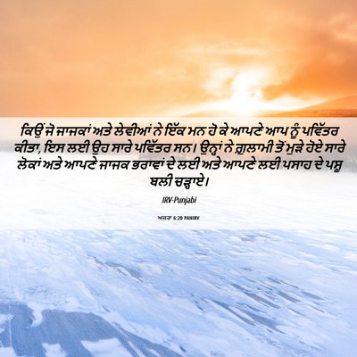 Picture 06 - ਅਜ਼ਰਾ 6:20 PANIRV - ਕਿਉਂ ਜੋ ਜਾਜਕਾਂ ਅਤੇ - Bible Verse Picture