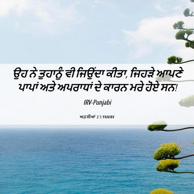 Picture 06 - ਅਫ਼ਸੀਆਂ 2:1 PANIRV - ਉਹ ਨੇ ਤੁਹਾਨੂੰ ਵੀ - Bible Verse Picture