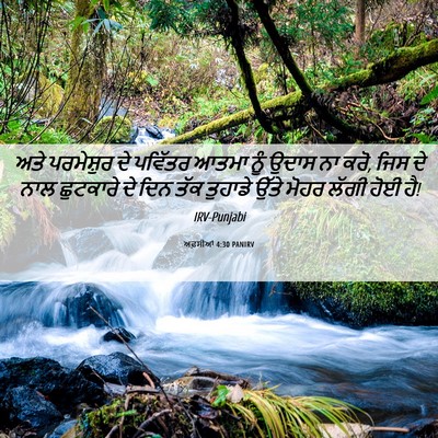 Picture 06 - ਅਫ਼ਸੀਆਂ 4:30 PANIRV - ਅਤੇ ਪਰਮੇਸ਼ੁਰ ਦੇ - Bible Verse Picture