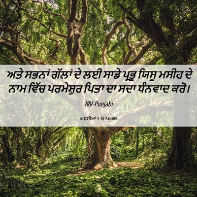 Picture 06 - ਅਫ਼ਸੀਆਂ 5:20 PANIRV - ਅਤੇ ਸਭਨਾਂ ਗੱਲਾਂ ਦੇ - Bible Verse Picture