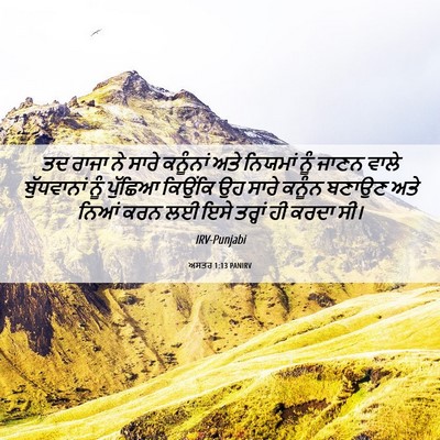 Picture 06 - ਅਸਤਰ 1:13 PANIRV - ਤਦ ਰਾਜਾ ਨੇ ਸਾਰੇ - Bible Verse Picture