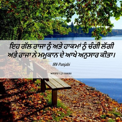 Picture 06 - ਅਸਤਰ 1:21 PANIRV - ਇਹ ਗੱਲ ਰਾਜਾ ਨੂੰ ਅਤੇ - Bible Verse Picture