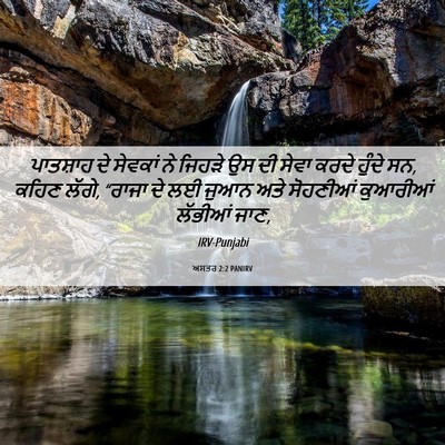 Picture 06 - ਅਸਤਰ 2:2 PANIRV - ਪਾਤਸ਼ਾਹ ਦੇ ਸੇਵਕਾਂ - Bible Verse Picture