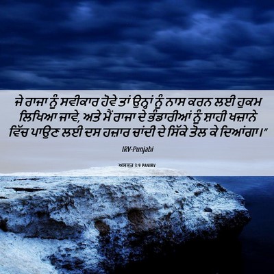 Picture 06 - ਅਸਤਰ 3:9 PANIRV - ਜੇ ਰਾਜਾ ਨੂੰ ਸਵੀਕਾਰ - Bible Verse Picture
