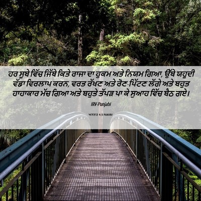 Picture 06 - ਅਸਤਰ 4:3 PANIRV - ਹਰ ਸੂਬੇ ਵਿੱਚ ਜਿੱਥੇ - Bible Verse Picture
