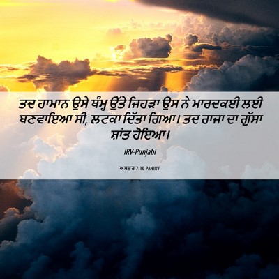 Picture 06 - ਅਸਤਰ 7:10 PANIRV - ਤਦ ਹਾਮਾਨ ਉਸੇ ਥੰਮ੍ਹ - Bible Verse Picture