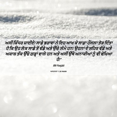 Picture 06 - ਅਸਤਸਨਾ 1:28 PANIRV - ਅਸੀਂ ਕਿੱਧਰ ਜਾਈਏ? - Bible Verse Picture