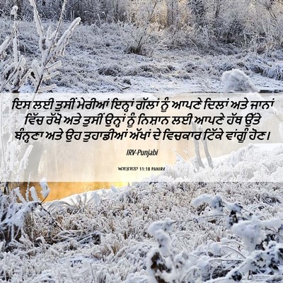 Picture 06 - ਅਸਤਸਨਾ 11:18 PANIRV - ਇਸ ਲਈ ਤੁਸੀਂ ਮੇਰੀਆਂ - Bible Verse Picture
