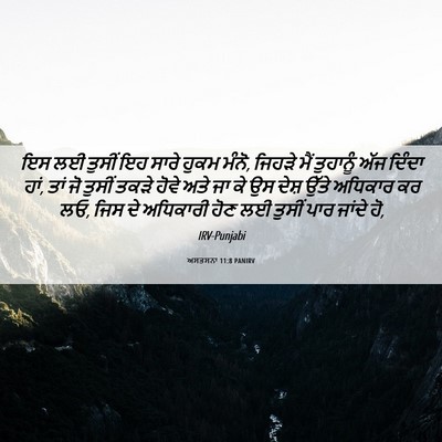 Picture 06 - ਅਸਤਸਨਾ 11:8 PANIRV - ਇਸ ਲਈ ਤੁਸੀਂ ਇਹ ਸਾਰੇ - Bible Verse Picture