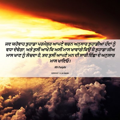 Picture 06 - ਅਸਤਸਨਾ 12:20 PANIRV - ਜਦ ਯਹੋਵਾਹ ਤੁਹਾਡਾ - Bible Verse Picture