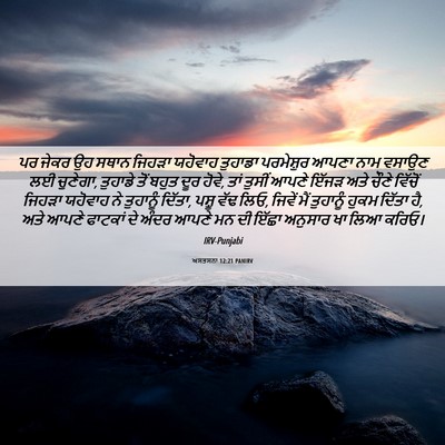 Picture 06 - ਅਸਤਸਨਾ 12:21 PANIRV - ਪਰ ਜੇਕਰ ਉਹ ਸਥਾਨ - Bible Verse Picture