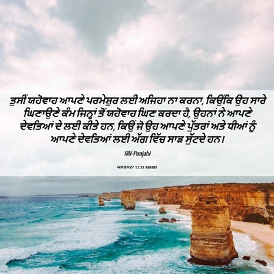 Picture 06 - ਅਸਤਸਨਾ 12:31 PANIRV - ਤੁਸੀਂ ਯਹੋਵਾਹ ਆਪਣੇ - Bible Verse Picture