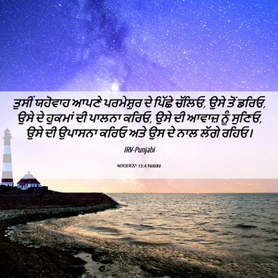 Picture 06 - ਅਸਤਸਨਾ 13:4 PANIRV - ਤੁਸੀਂ ਯਹੋਵਾਹ ਆਪਣੇ - Bible Verse Picture