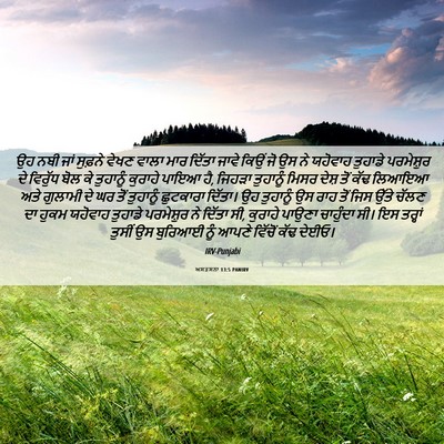 Picture 06 - ਅਸਤਸਨਾ 13:5 PANIRV - ਉਹ ਨਬੀ ਜਾਂ ਸੁਫ਼ਨੇ - Bible Verse Picture