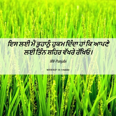 Picture 06 - ਅਸਤਸਨਾ 19:7 PANIRV - ਇਸ ਲਈ ਮੈਂ ਤੁਹਾਨੂੰ - Bible Verse Picture