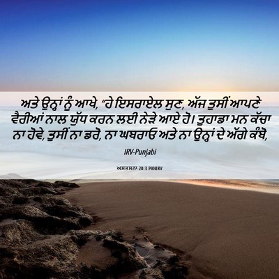 Picture 06 - ਅਸਤਸਨਾ 20:3 PANIRV - ਅਤੇ ਉਨ੍ਹਾਂ ਨੂੰ ਆਖੇ, - Bible Verse Picture