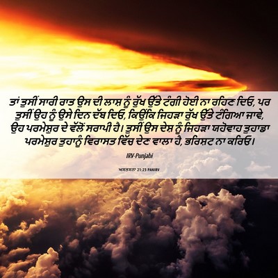 Picture 06 - ਅਸਤਸਨਾ 21:23 PANIRV - ਤਾਂ ਤੁਸੀਂ ਸਾਰੀ ਰਾਤ - Bible Verse Picture