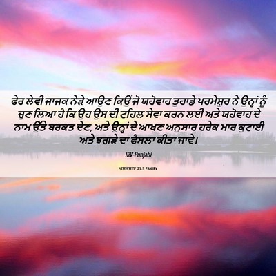 Picture 06 - ਅਸਤਸਨਾ 21:5 PANIRV - ਫੇਰ ਲੇਵੀ ਜਾਜਕ ਨੇੜੇ - Bible Verse Picture