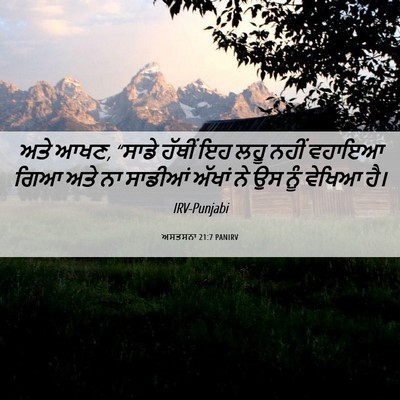 Picture 06 - ਅਸਤਸਨਾ 21:7 PANIRV - ਅਤੇ ਆਖਣ, “ਸਾਡੇ - Bible Verse Picture