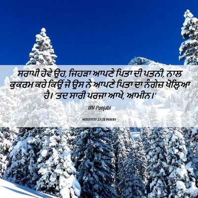 Picture 06 - ਅਸਤਸਨਾ 27:20 PANIRV - ਸਰਾਪੀ ਹੋਵੇ ਉਹ, - Bible Verse Picture