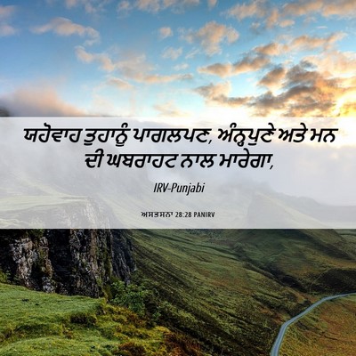 Picture 06 - ਅਸਤਸਨਾ 28:28 PANIRV - ਯਹੋਵਾਹ ਤੁਹਾਨੂੰ - Bible Verse Picture