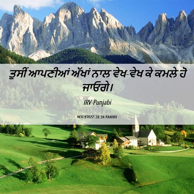 Picture 06 - ਅਸਤਸਨਾ 28:34 PANIRV - ਤੁਸੀਂ ਆਪਣੀਆਂ - Bible Verse Picture