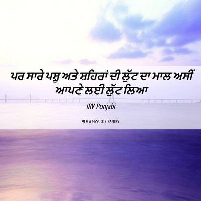 Picture 06 - ਅਸਤਸਨਾ 3:7 PANIRV - ਪਰ ਸਾਰੇ ਪਸ਼ੂ ਅਤੇ - Bible Verse Picture