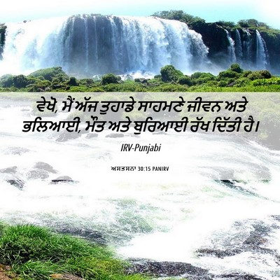 Picture 06 - ਅਸਤਸਨਾ 30:15 PANIRV - ਵੇਖੋ, ਮੈਂ ਅੱਜ - Bible Verse Picture
