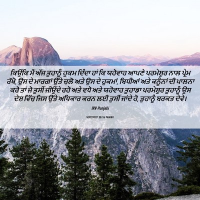 Picture 06 - ਅਸਤਸਨਾ 30:16 PANIRV - ਕਿਉਂਕਿ ਮੈਂ ਅੱਜ - Bible Verse Picture