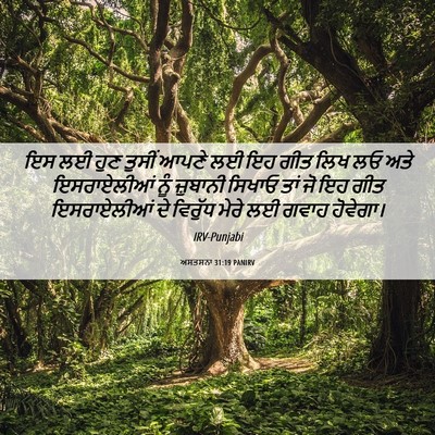 Picture 06 - ਅਸਤਸਨਾ 31:19 PANIRV - ਇਸ ਲਈ ਹੁਣ ਤੁਸੀਂ - Bible Verse Picture